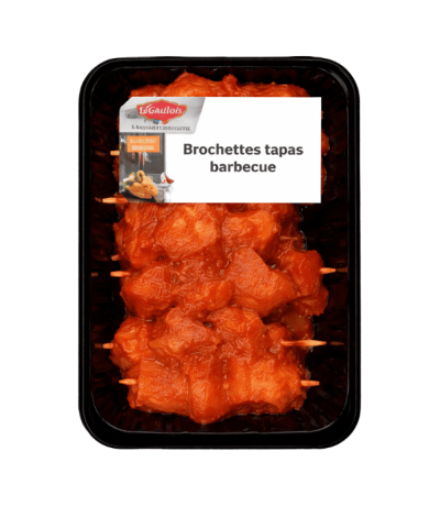 Brochette tapas de filet de poulet barbecue – Origine France – Carton de 2 à 4 kg